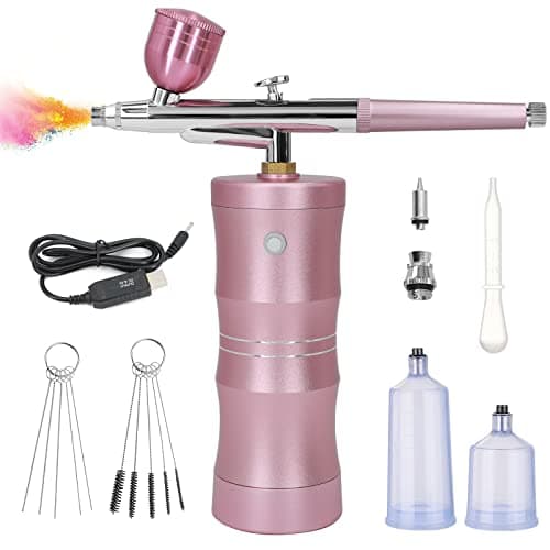 Portable Airbrush Kit with Upgraded Cordless Air Brush Gun