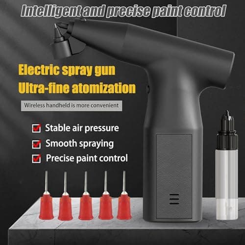 Portable Electric Spray Paint Gun for Cars, Handheld Air Pump, Rechargeable Auto Paint Gun for Car, Bicycle, Motorcycle, Furniture in Black