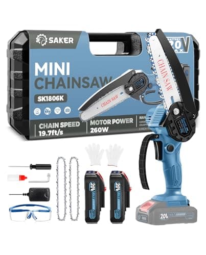 Saker Mini Chainsaw for Men|2025 Upgraded Mini Cordless Electric Chain Saw|Small Handheld Portable Chainsaw for Tree Trimmer and Garden,Father's Day Gift for Men Dad

Saker Mini Chainsaw|Mini Cordless Electric Chain Saw|Small Handheld Portable Batter