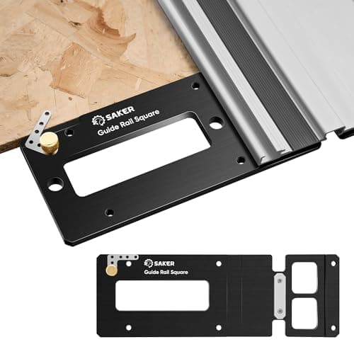 Saker Track Saw Square, 90° Right Angle Guide Rail Compatible, for Precise Squares