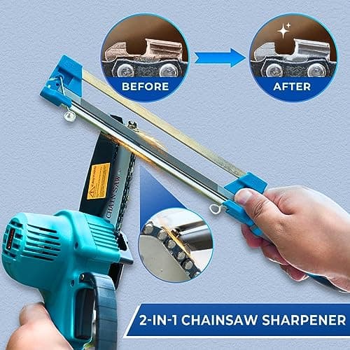 Easy File Chainsaw Sharpener for 3/8''LP Chains, 5/32'' File Diameter, Tool for 4''-6'' Mini Chainsaws