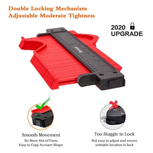 Contour Gauge Profile Tool with Lock, Pack of 2 - Copy Irregular Shapes for DIY, Woodworking, Carpentry