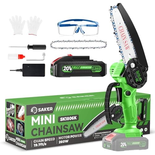 Saker Mini Chainsaw for Men|2025 Upgraded Mini Cordless Electric Chain Saw|Small Handheld Portable Chainsaw for Tree Trimmer and Garden,Father's Day Gift for Men Dad

Saker Mini Chainsaw|Mini Cordless Electric Chain Saw|Small Handheld Portable Batter