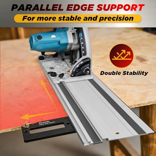 Saker Track Saw Square, 90° Right Angle Guide Rail Compatible, for Precise Squares