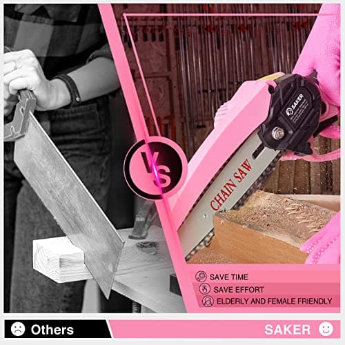 Saker Mini Electric Chainsaw Kit with Pink Color