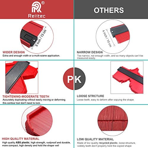 Relitec Contour Gauge Duplicators for Curved Shapes (Widen 5" & 10")