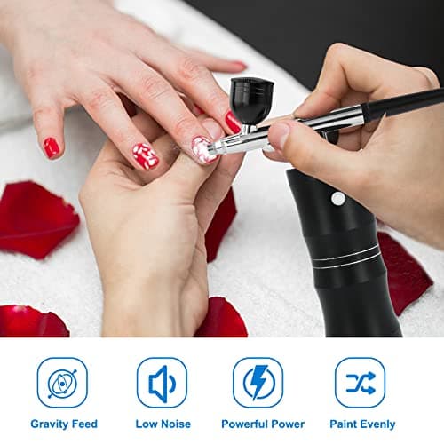 Portable Airbrush Kit with Upgraded Cordless Air Brush Gun