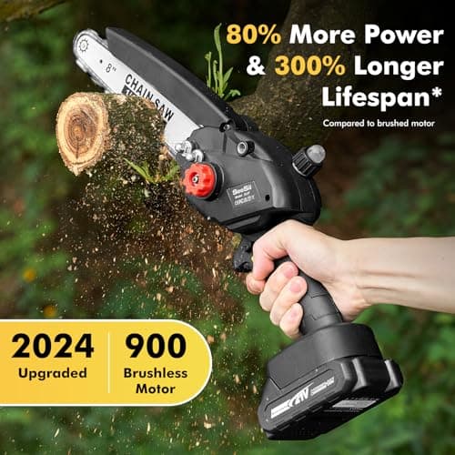 Seesii DL07 Cordless Electric Chainsaw, UpgradedBrushless Chain Saw with Auto Oiler