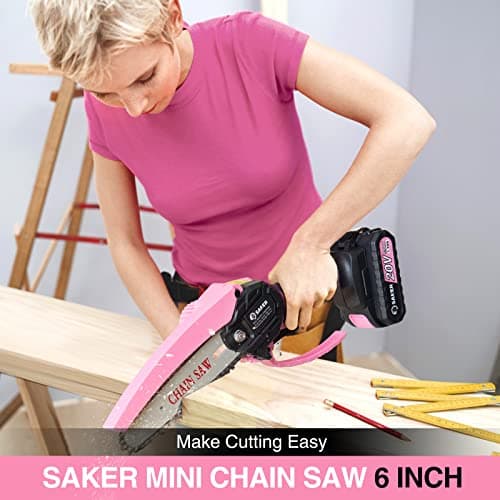Saker Mini Electric Chainsaw Kit with Pink Color