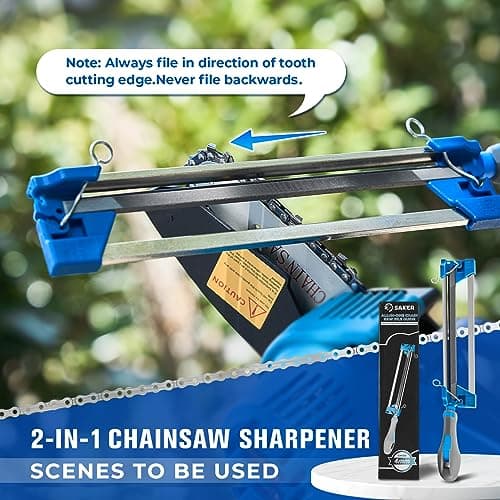 Easy File Chainsaw Sharpener for 3/8''LP Chains, 5/32'' File Diameter, Tool for 4''-6'' Mini Chainsaws