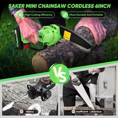 Saker Mini Chainsaw for Men|2025 Upgraded Mini Cordless Electric Chain Saw|Small Handheld Portable Chainsaw for Tree Trimmer and Garden,Father's Day Gift for Men Dad

Saker Mini Chainsaw|Mini Cordless Electric Chain Saw|Small Handheld Portable Batter