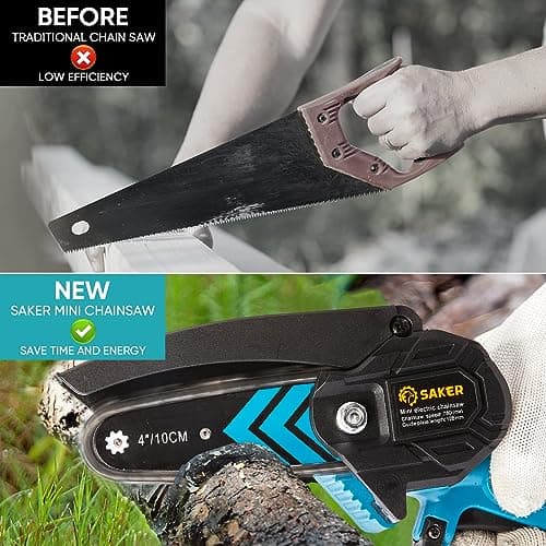 Saker Mini Portable Cordless Chainsaw for Tree Branches Gifts