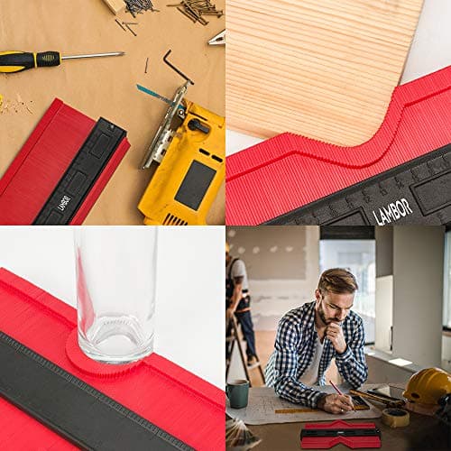 10 Inch Contour Gauge - Precise Irregular Shape Duplicator for Wood Cutting (Red)