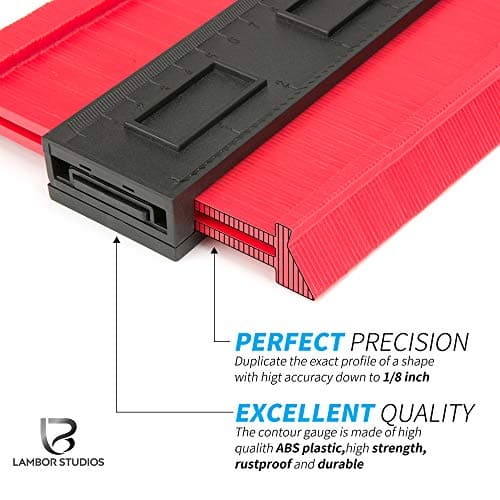10 Inch Contour Gauge - Precise Irregular Shape Duplicator for Wood Cutting (Red)