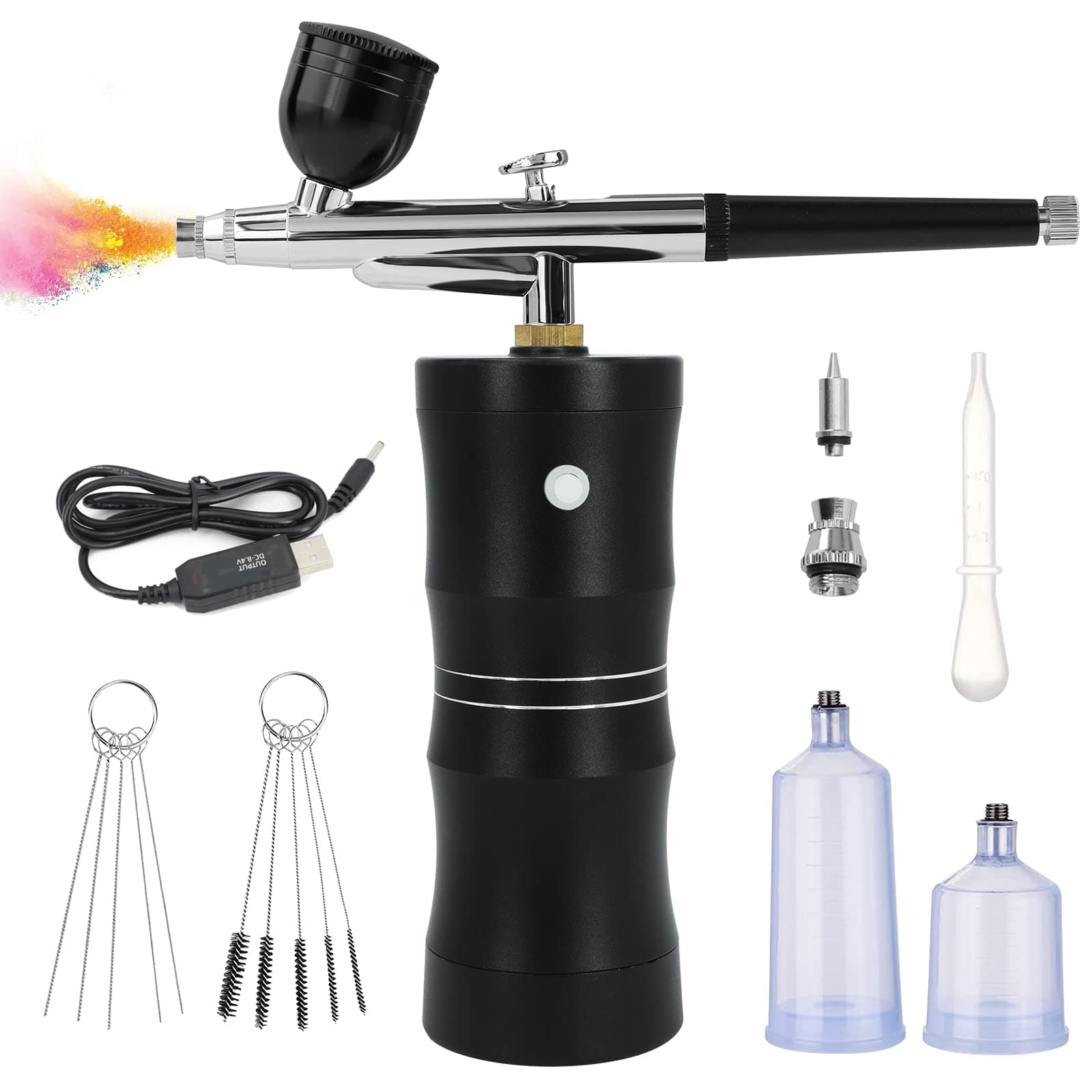 Portable Airbrush Kit with Upgraded Cordless Air Brush Gun