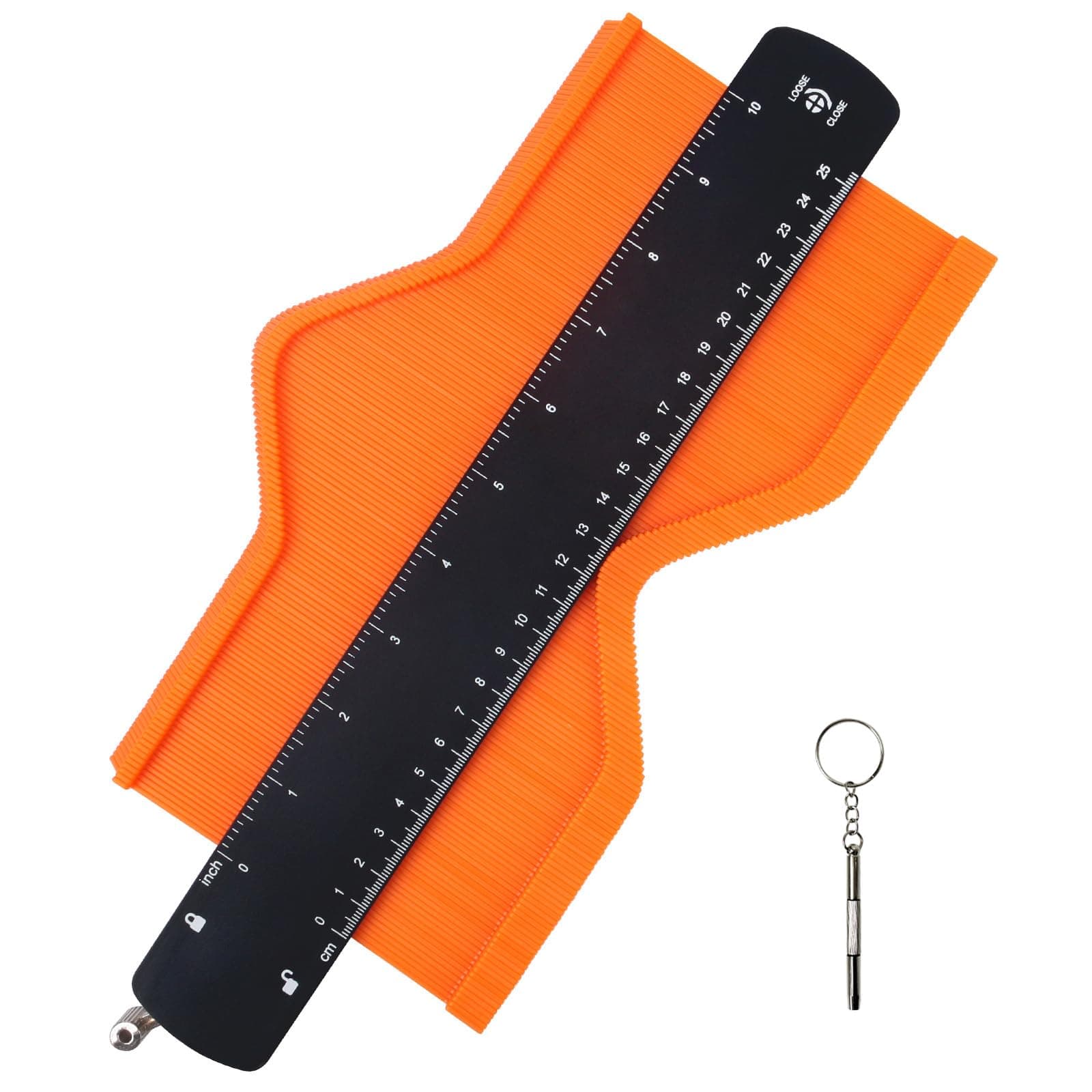 10 Inch Contour Gauge with Lock, Shape and Outline Tool, Duplicator Woodworking Tools for Flooring, Carpenter, Construction