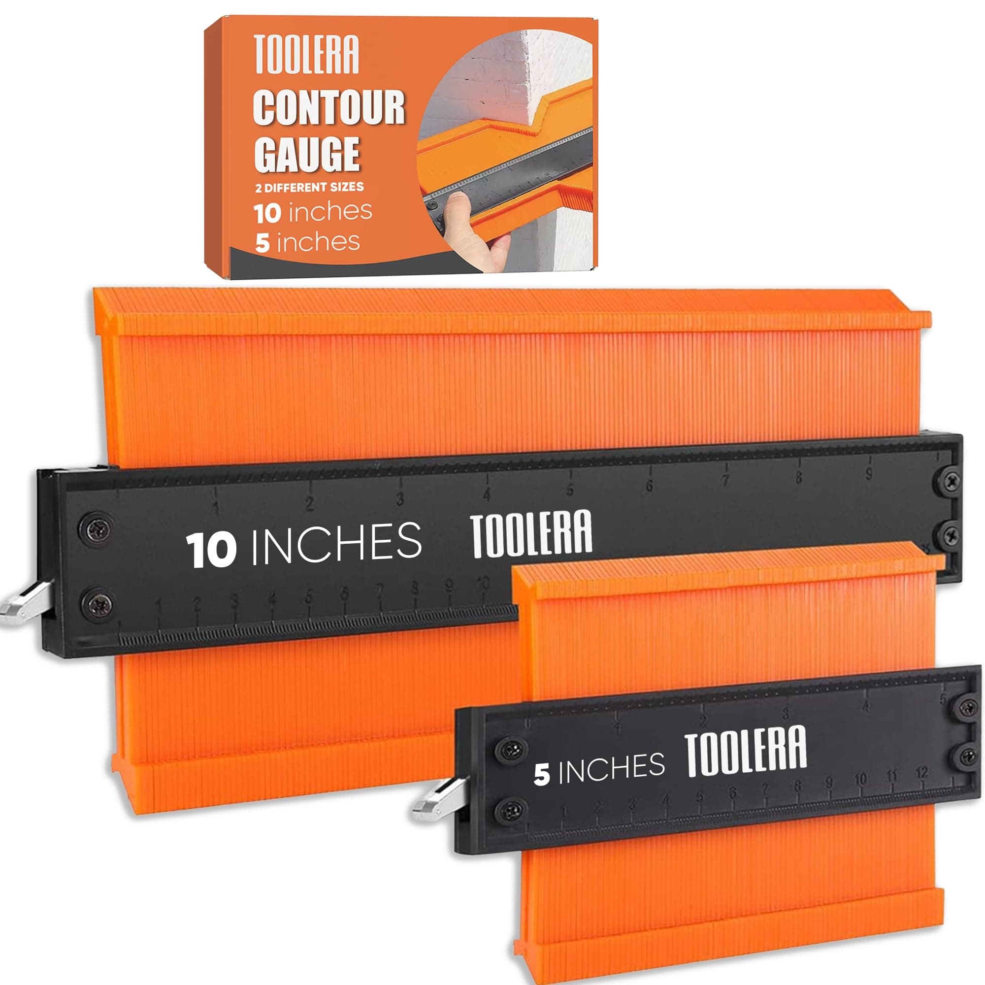 Contour Gauge Tool Set (10 & 5) | Shape Outline Tool for Woodworking & Construction
